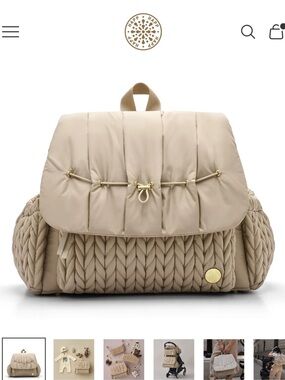 Levy Quilted Backpack in Beige